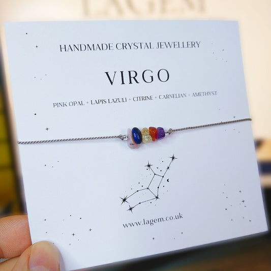 Virgo Crystal bracelet Uk Minimalist Jewellery 