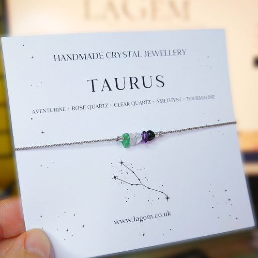 Taurus crystal bracelet UK zodiac jewellery