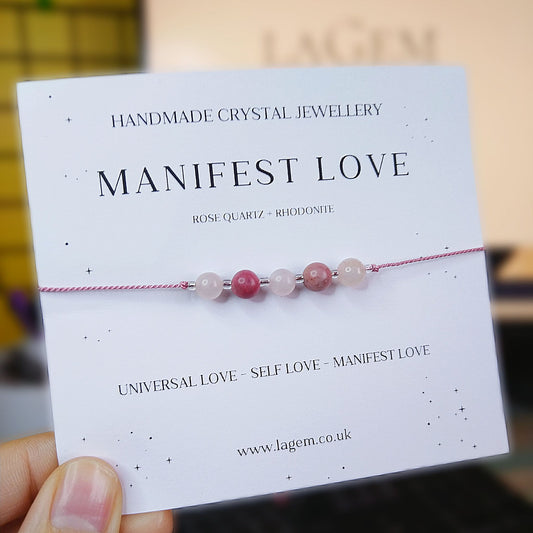 Manifest love crystal bracelet UK love spell wish
