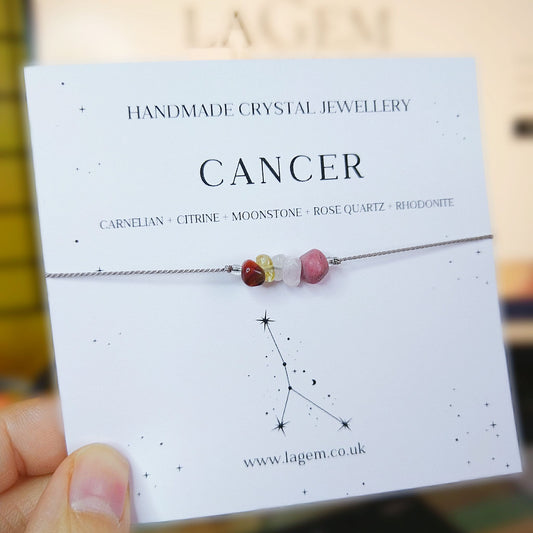 Cancer crystal bracelet UK zodiac jewellery