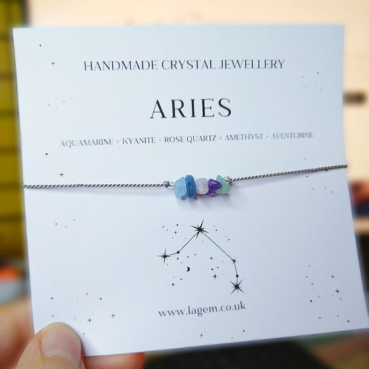 Aries crystal bracelet UK zodiac jewellery