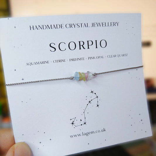 Scorpio crystal bracelet UK zodiac jewellery