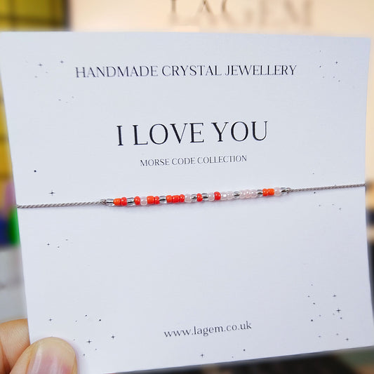 custom morse code bracelet UK seed beads jewellery