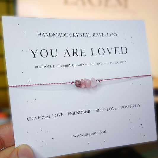 You are loved crystal bracelet support gift