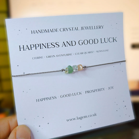 happiness and good luck crystal bracelet UK