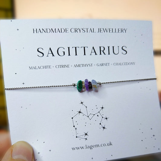 Sagittarius crystal bracelet UK