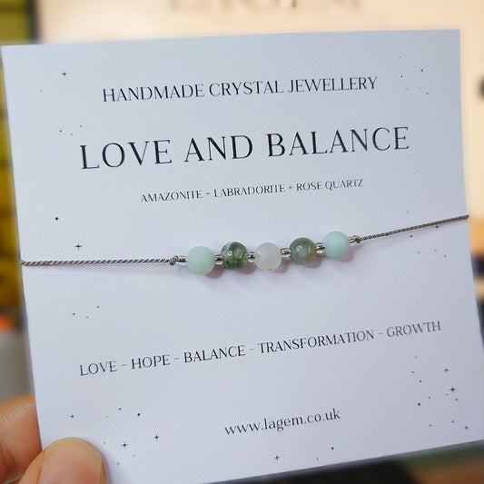 love and balance crystal bracelet UK