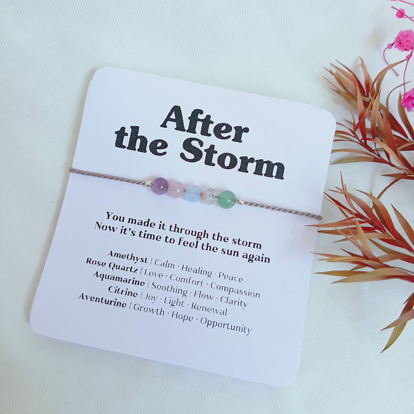 After the Storm | Strength Hope Crystal Bracelet, Divorce Gift Healing Crystal Bracelet