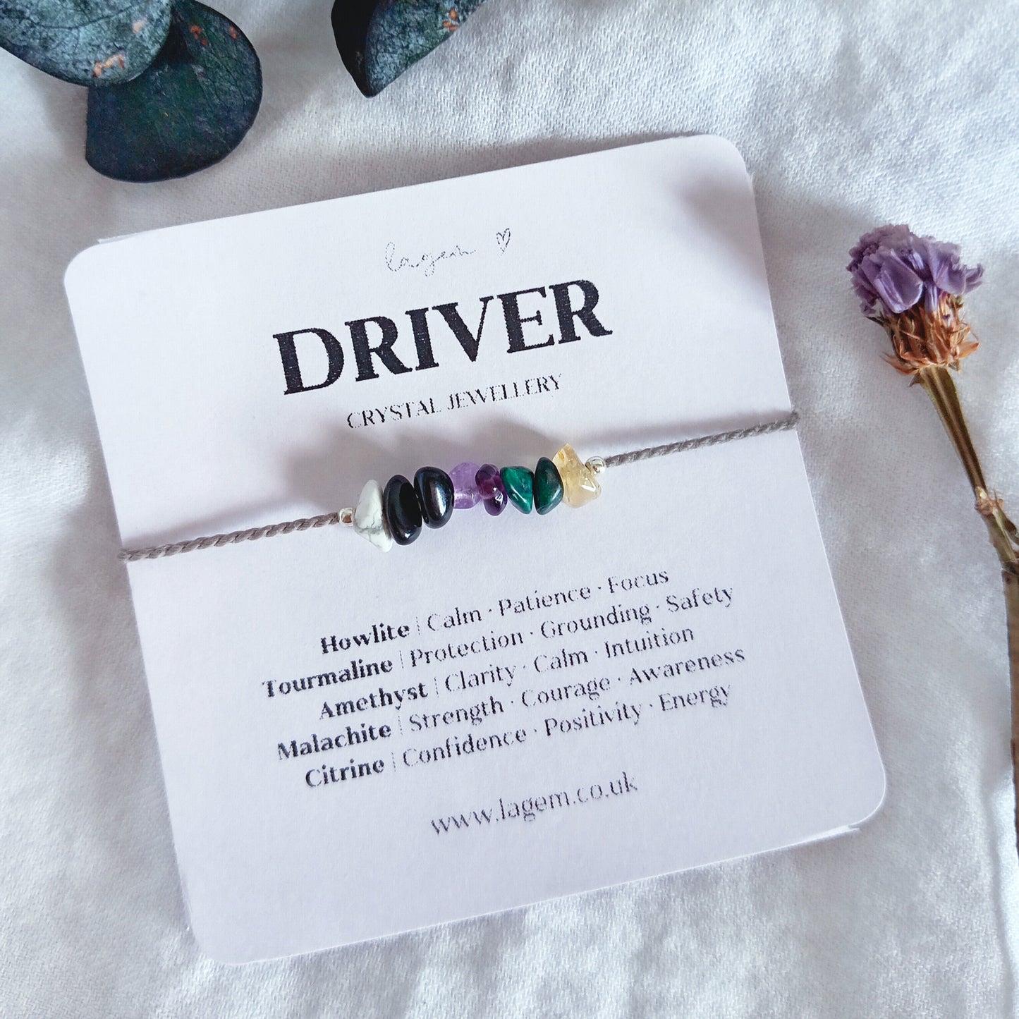 Driver Crystal Bracelet | Focus, Protection & Calm Energy