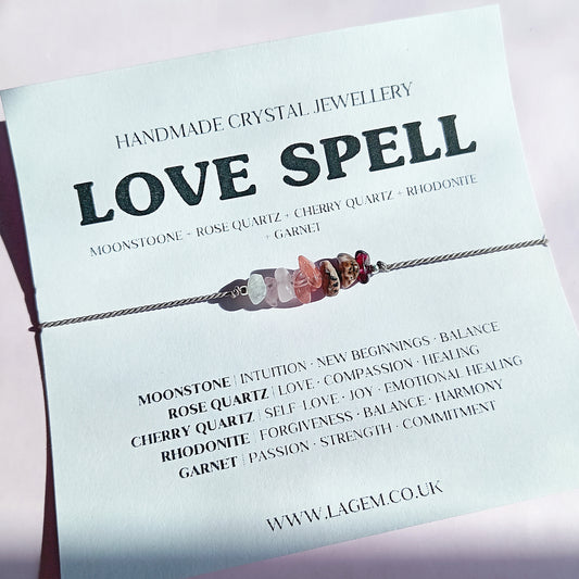 Love Spell Crystal Bracelet UK – Self-Love, Compassion & Emotional Healing
