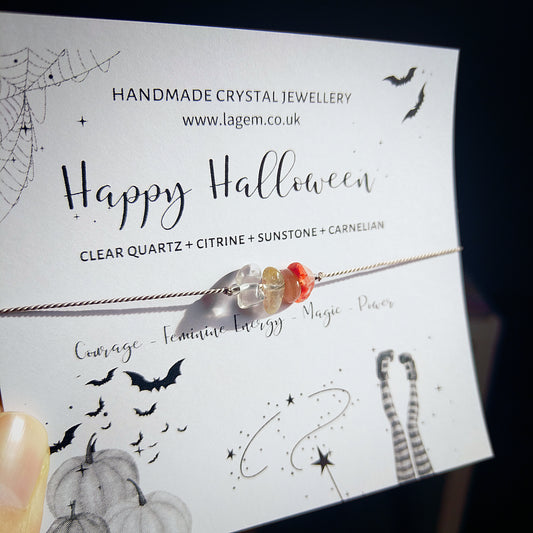 Happy Halloween Crystal Bracelet Gift UK