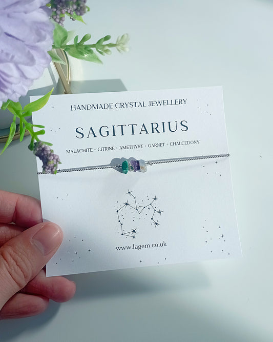Sagittarius Crystal Bracelet | Minimalist Zodiac Crystal Jewellery
