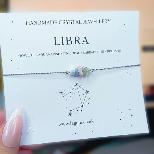 Libra crystal zodiac bracelet UK