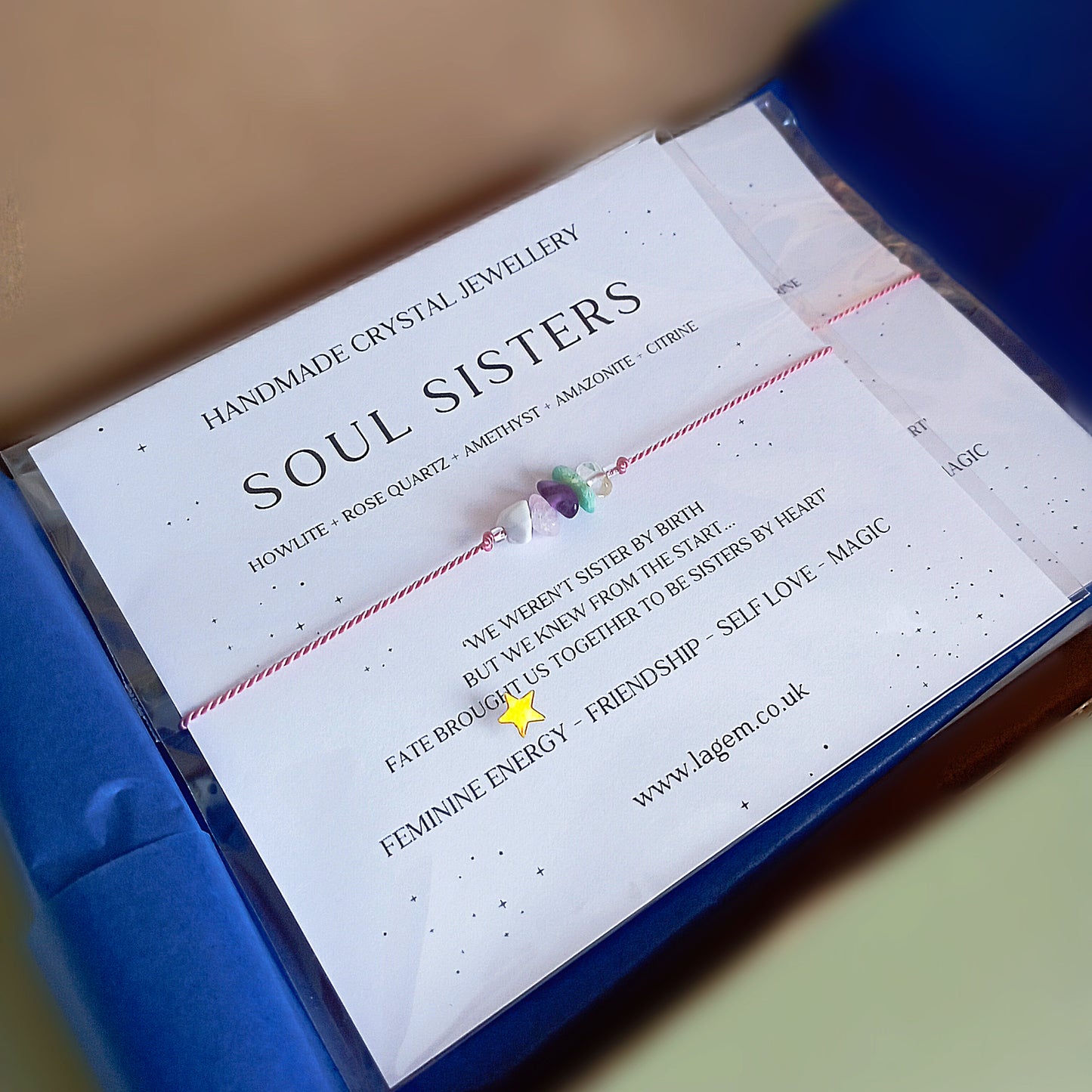 Soul Sisters Crystal Bracelet Gift | Best friends Gift