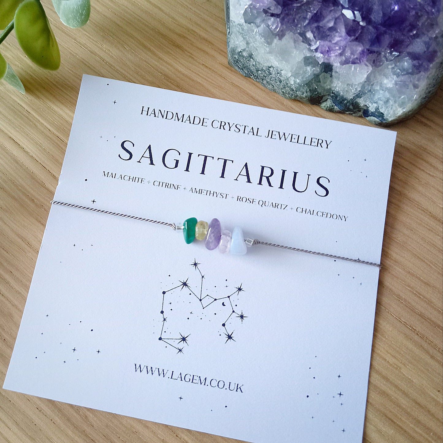 Sagittarius Zodiac Crystal Bracelet UK