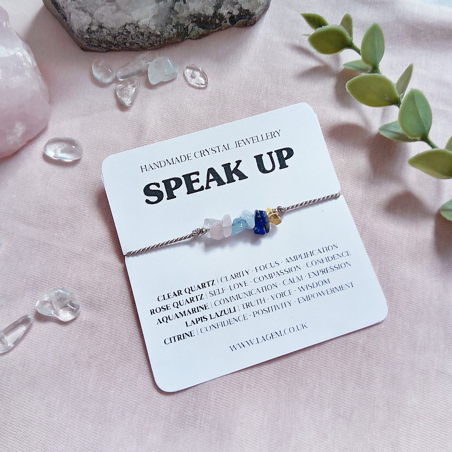 Speak Up Crystal Bracelet, Public Speaking Anxiety Communication Support