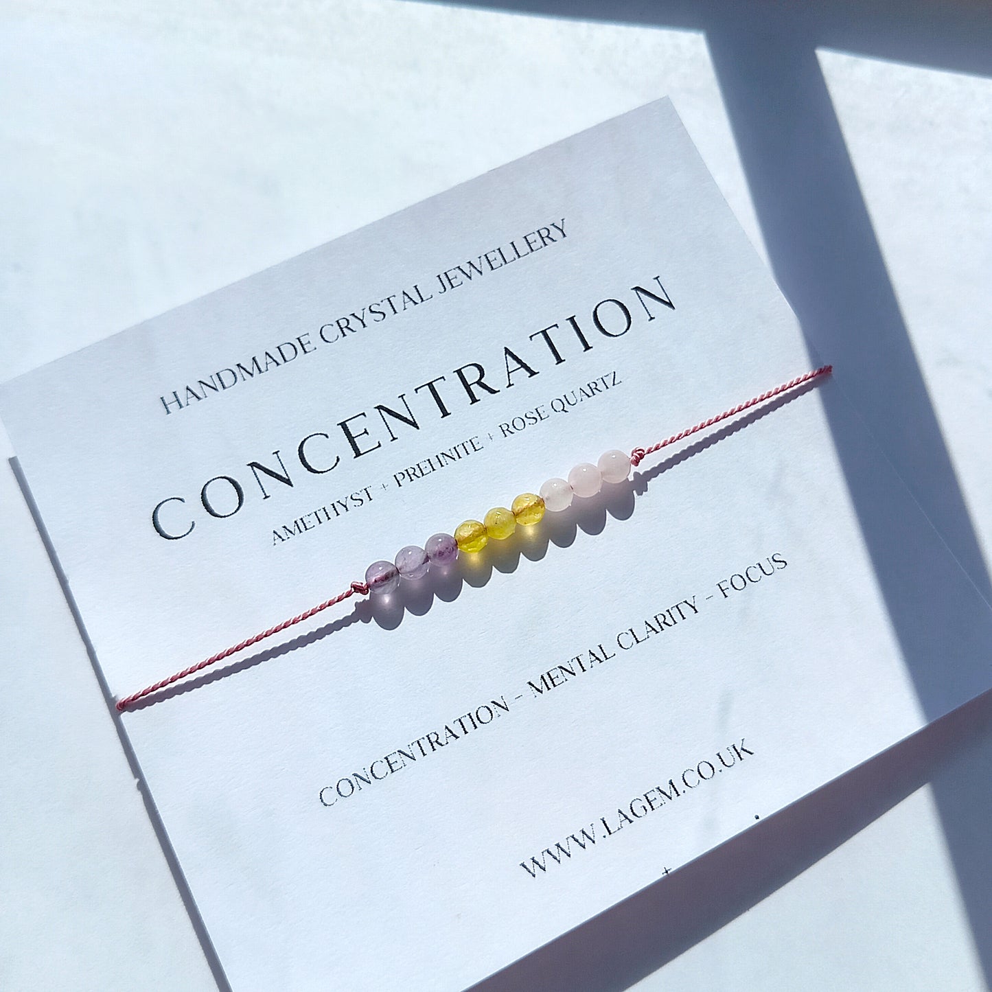 Concentration crystal bracelet UK student gift jewellery