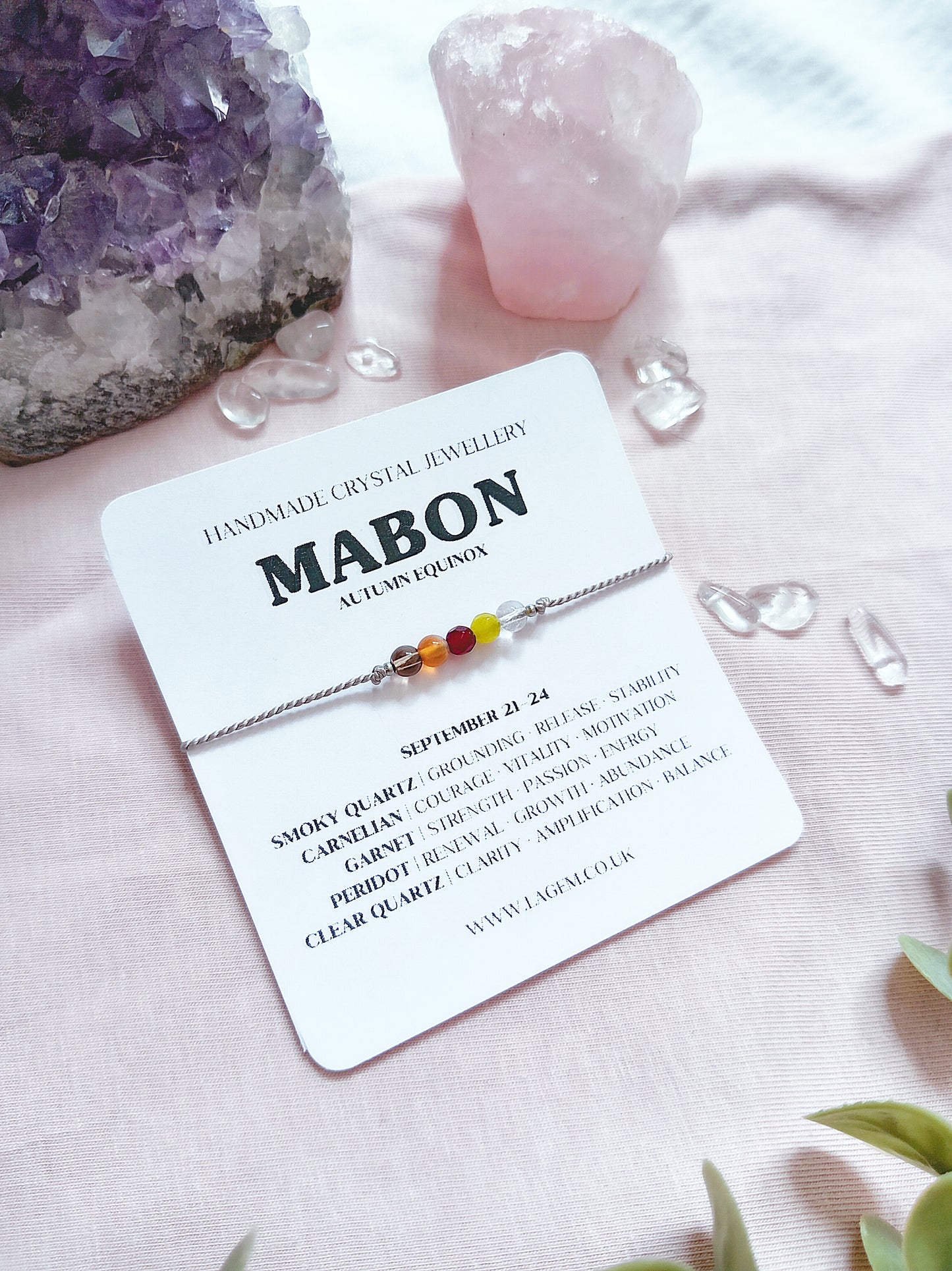 Mabon Crystal Bracelet UK – Autumn Equinox & Grounding Crystal Jewellery