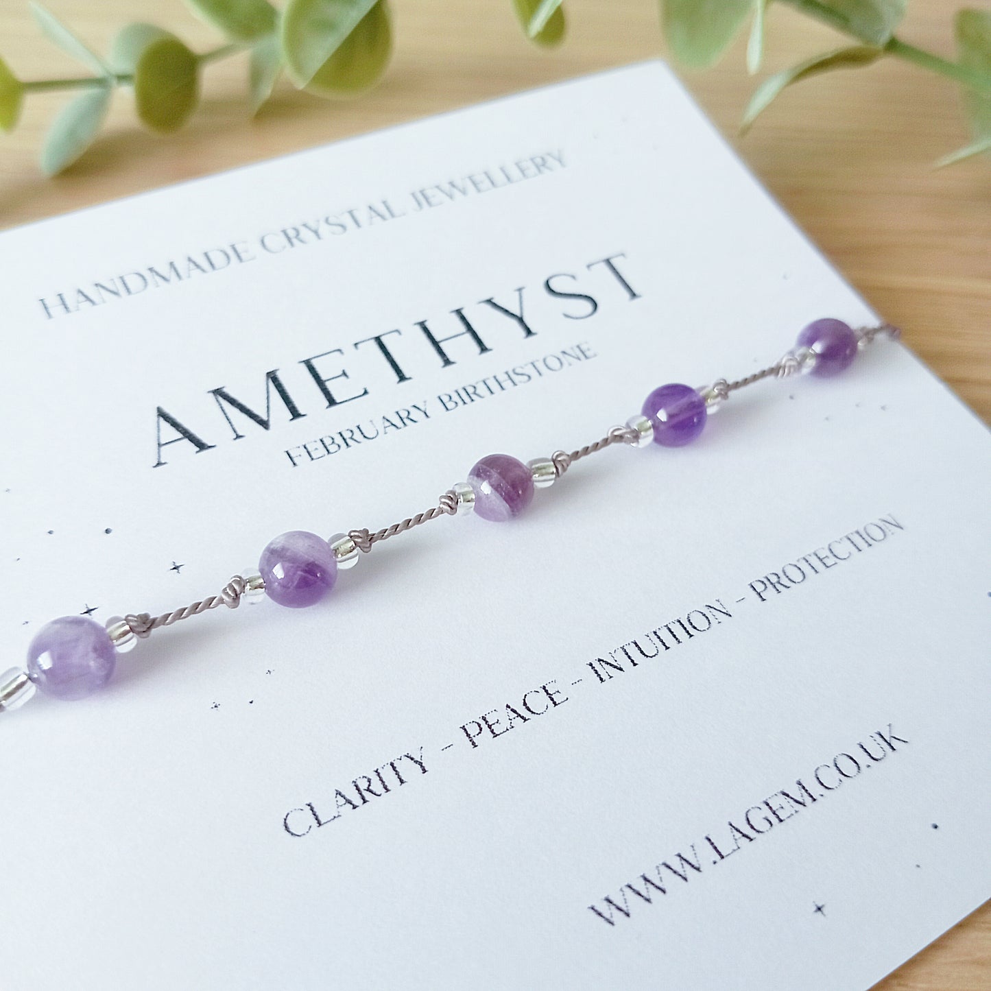 Amethyst Knotted Bracelet – February Birthstone – Calm Protection