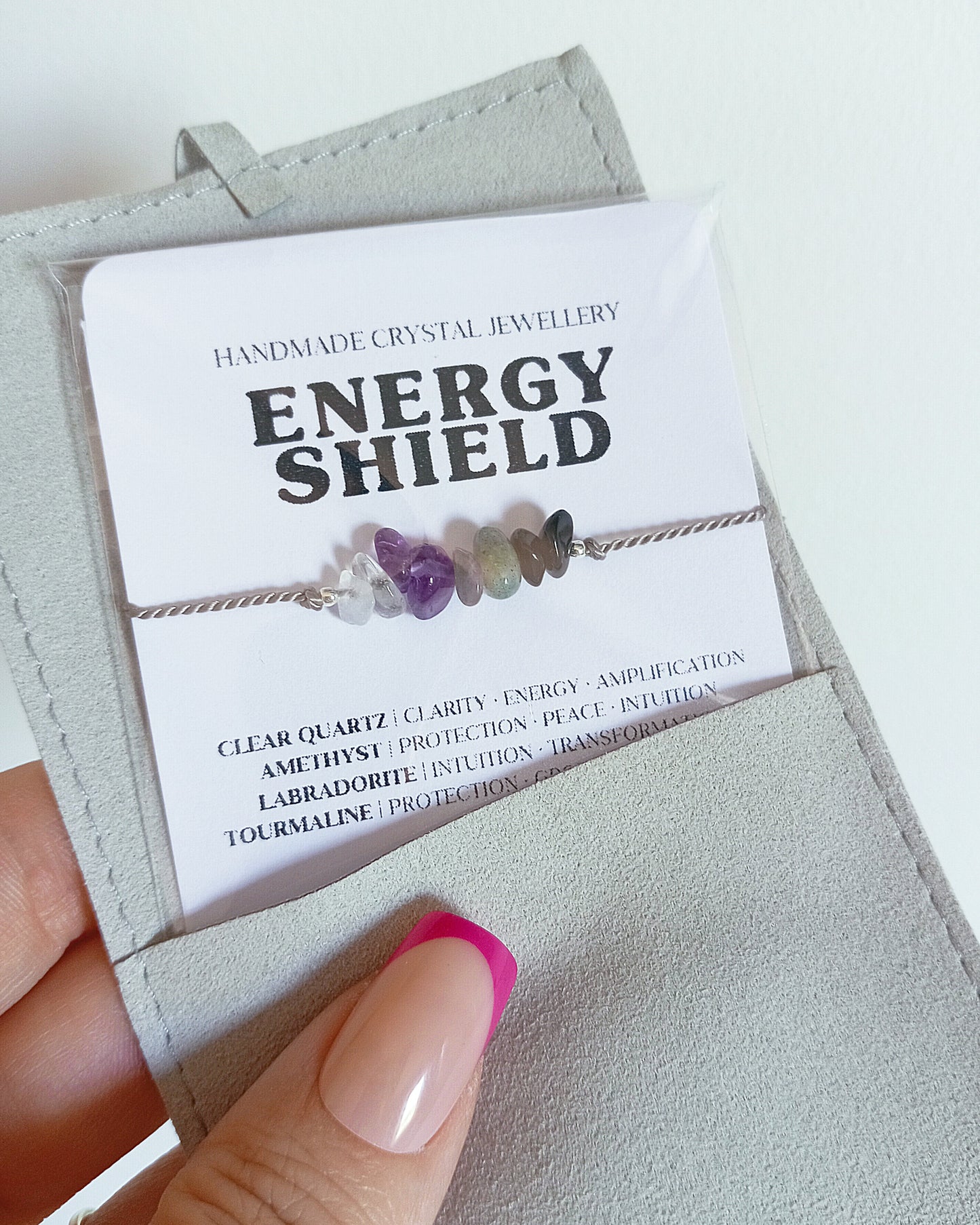 Energy Shield Crystal Bracelet | Protection, Clarity & Spiritual Balance