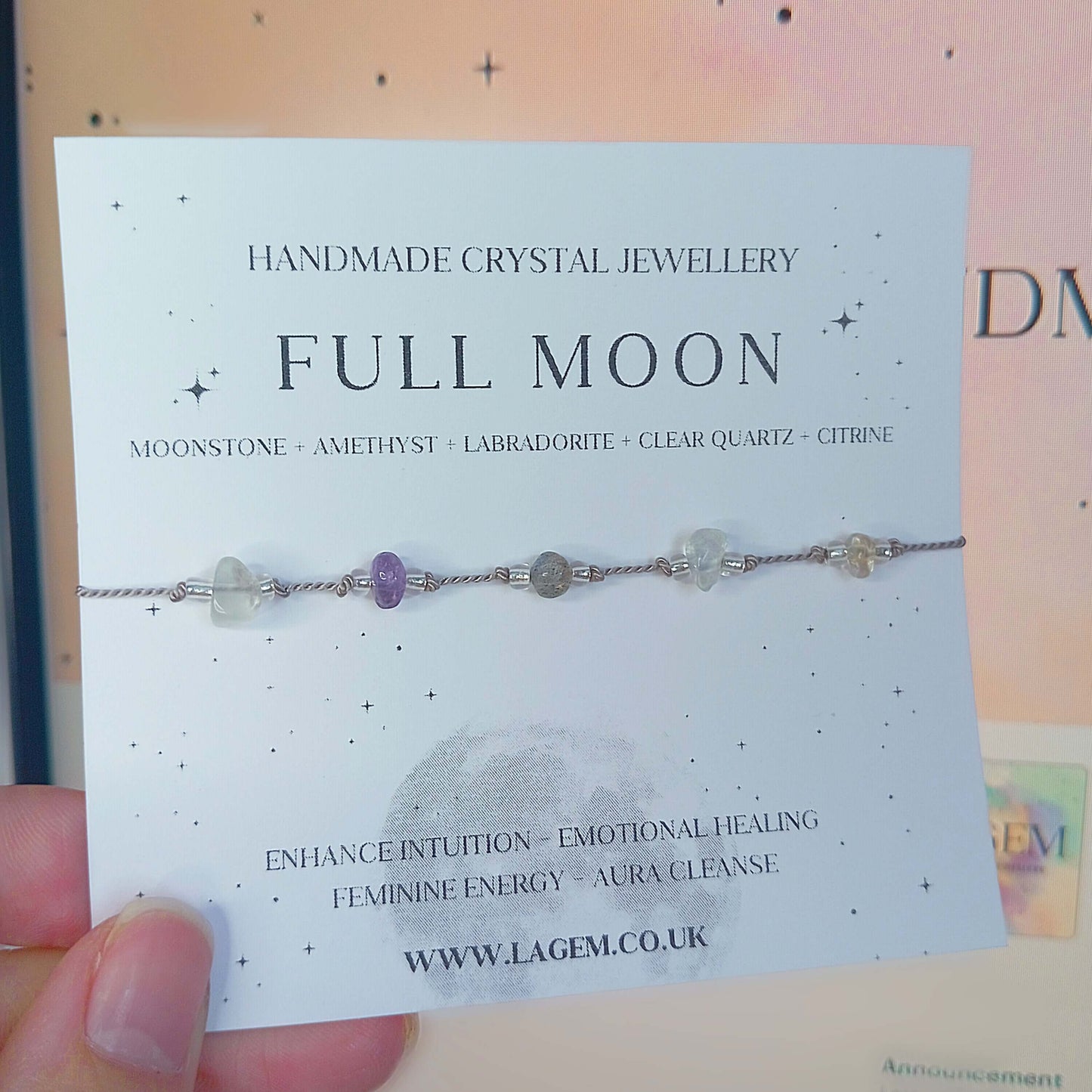 Full Moon Crystal Bracelet