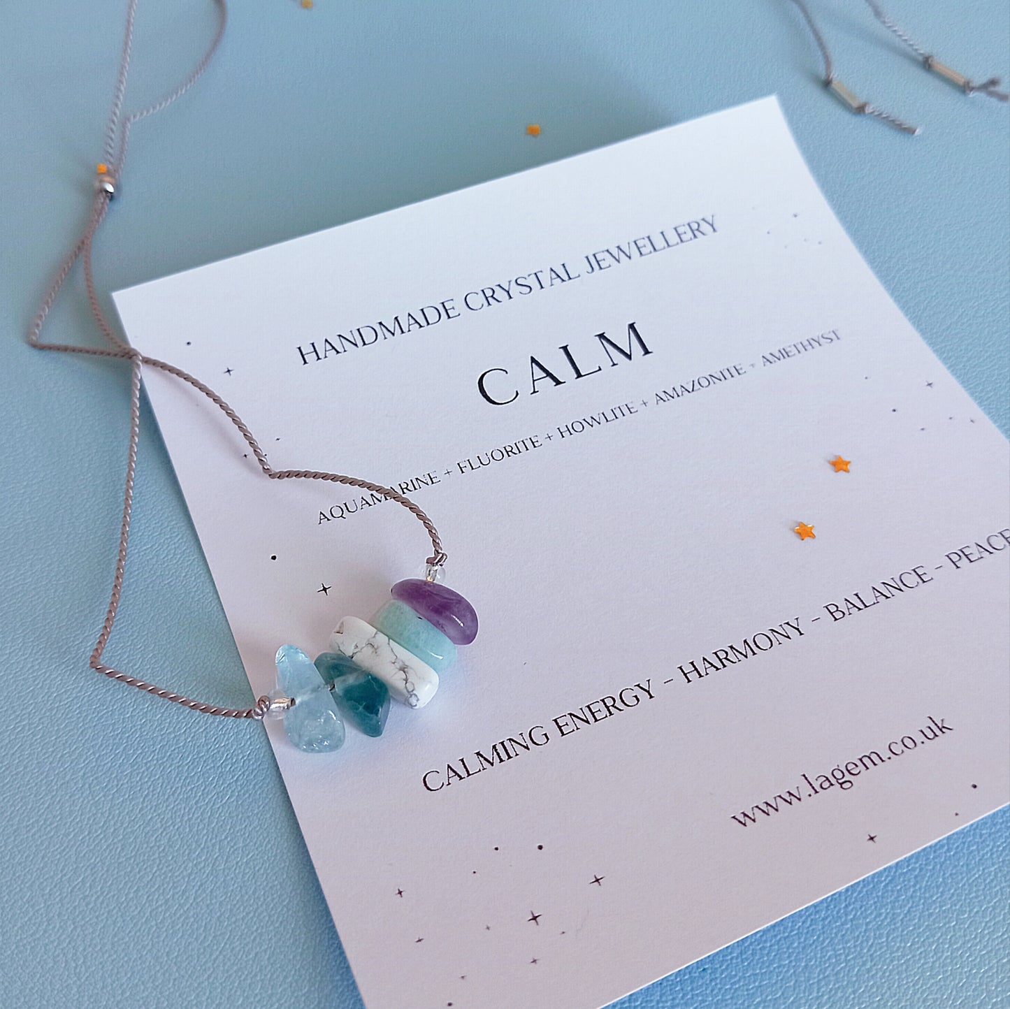 Crystal Necklace - Minimalist Silk Cord Jewellery