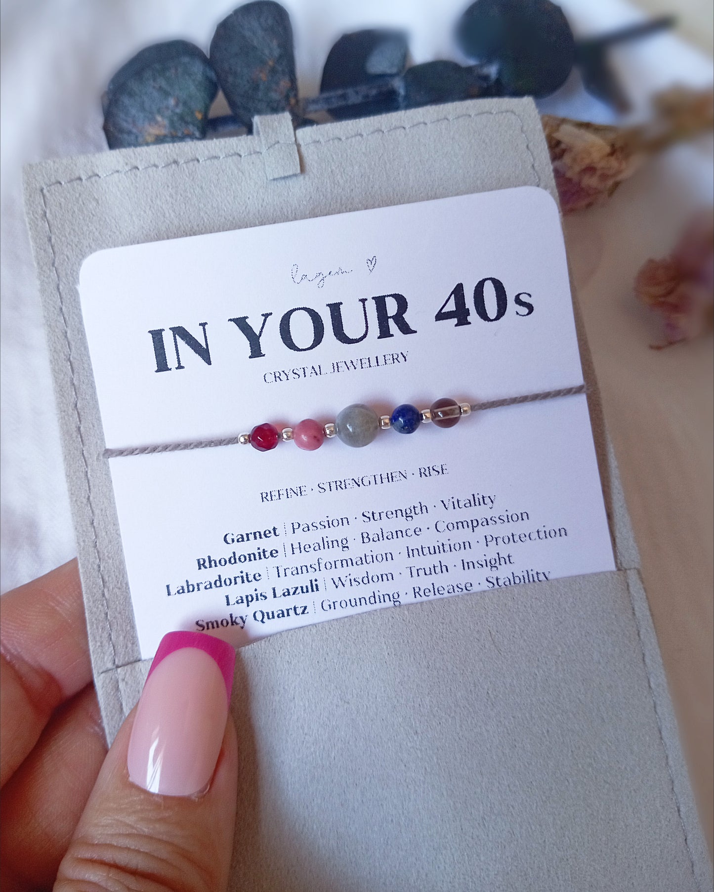 In your 40s Crystal Bracelet Gift, 40 Birthday Jewellery Gift