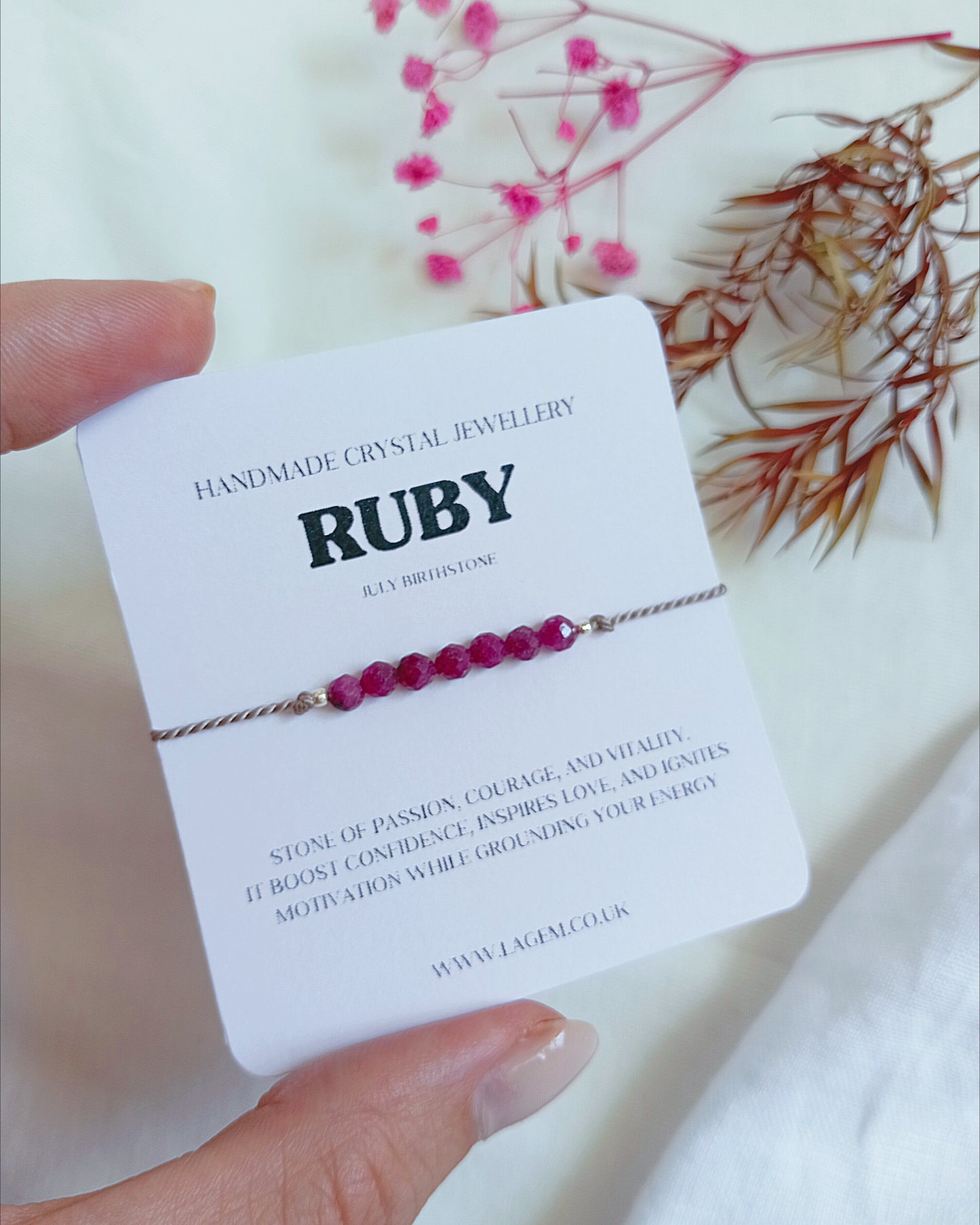 ruby crystal bracelet uk