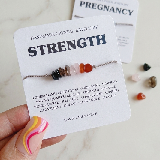 Strength Crystal Bracelet, hard time gift, warrior gift