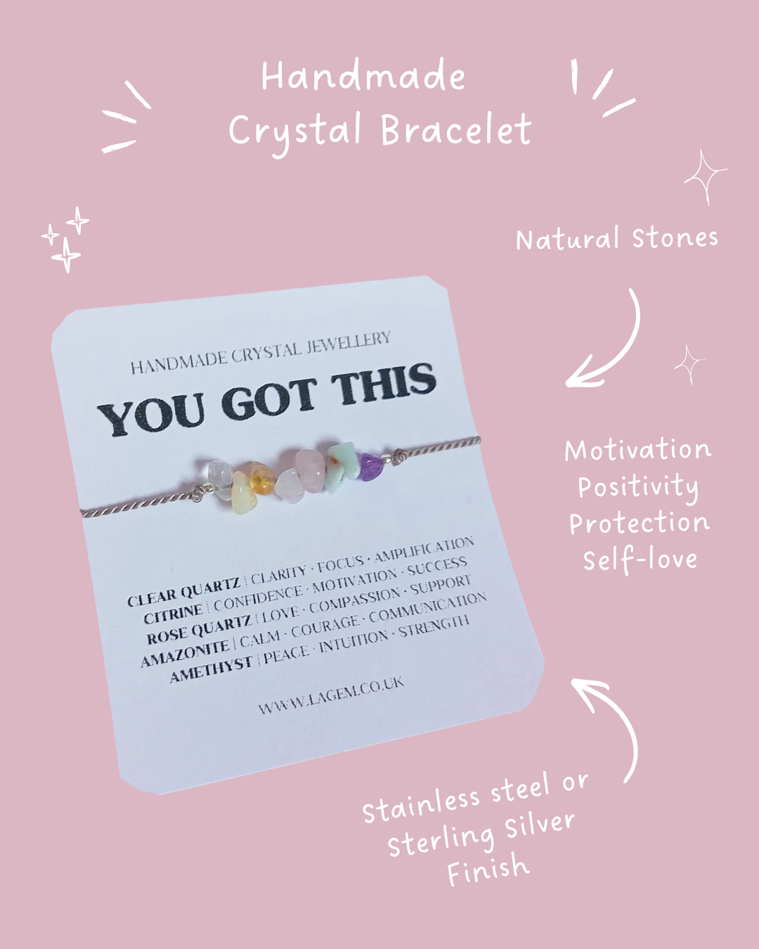 You Got This | Positive Energy Crystal Bracelet