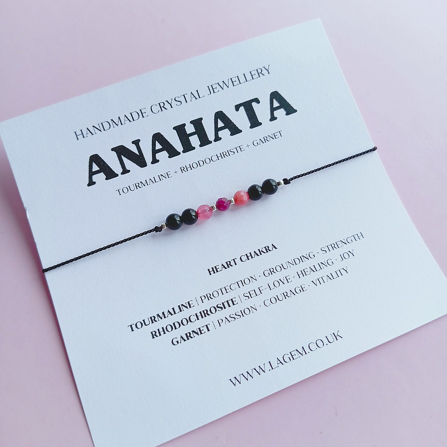 anahata heart chakra crystal bracelet UK