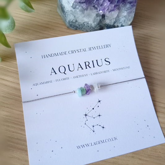 AQUARIUS CRYSTAL ZODIAC BRACELET UK