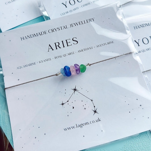 ARIES ZODIAC CRYSTAL BRACELET