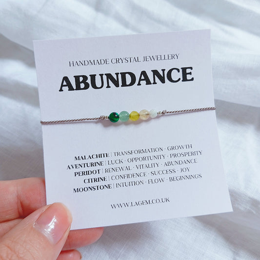 Abundance Crystal Bracelet, money wish Jewellery Gift