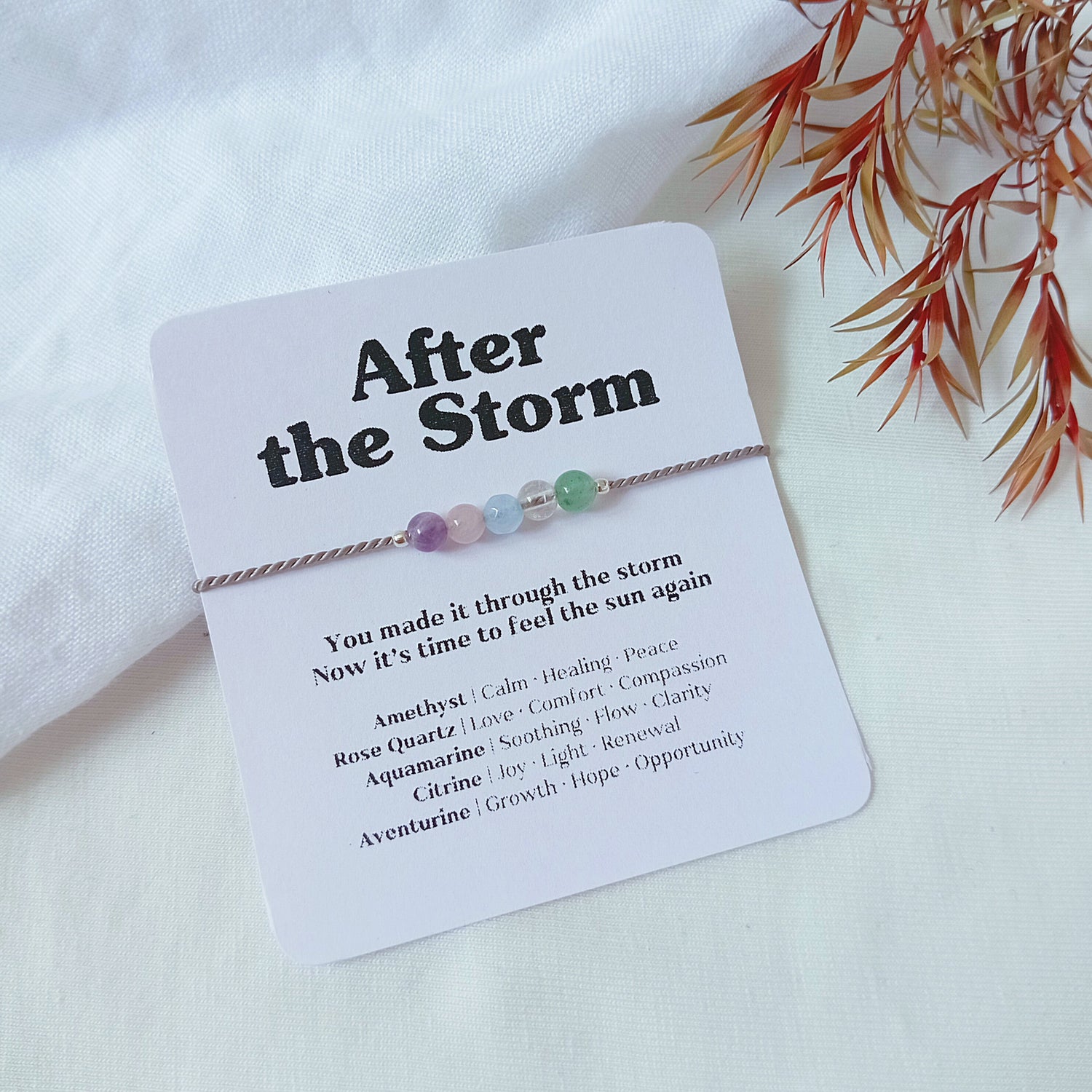 After the Storm | Strength Hope Crystal Bracelet, Divorce Gift Healing Crystal Bracelet