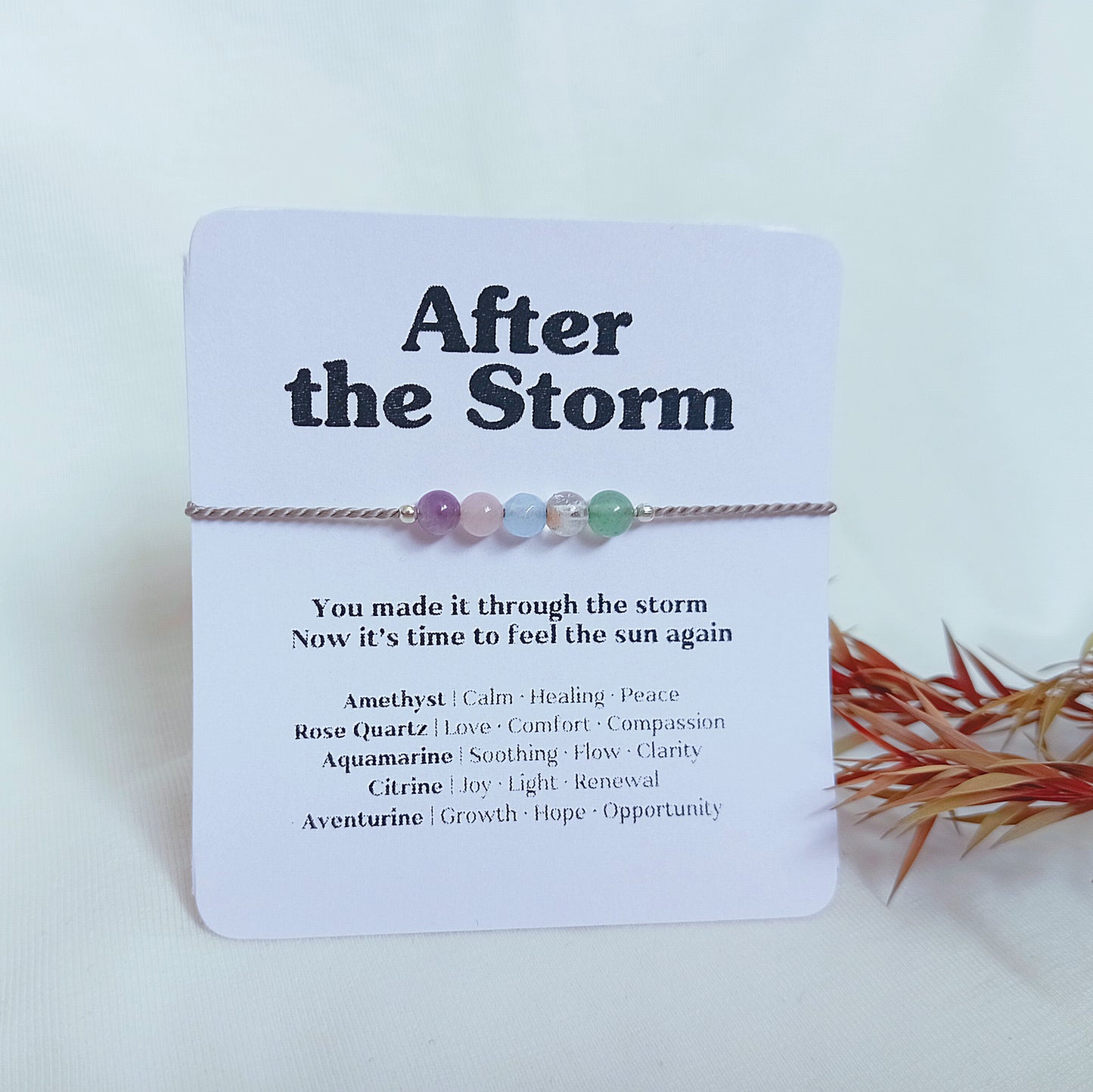 After the Storm | Strength Hope Crystal Bracelet, Divorce Gift Healing Crystal Bracelet