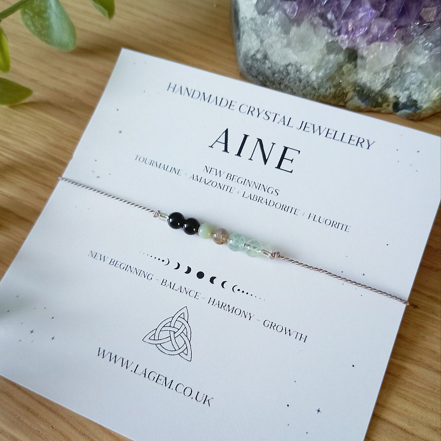 New beginning Crystal Bracelet - magical witchy jewellery UK