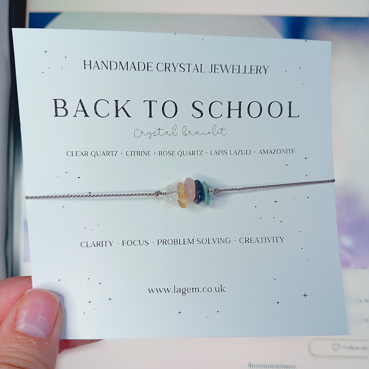 Back to school Crystal Bracelet gift