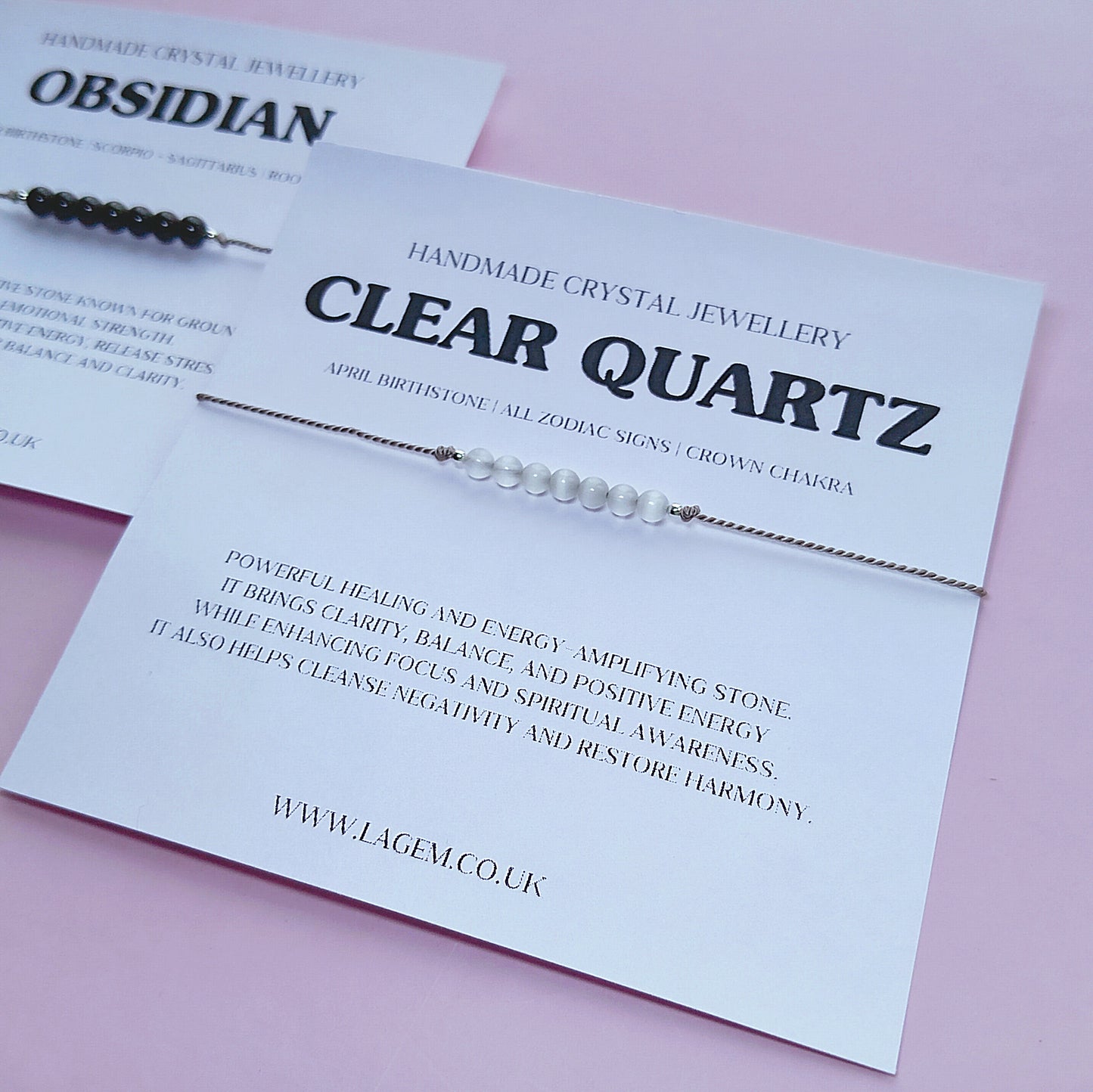 Single Stone Custom Crystal Bracelet with Meaning Card 