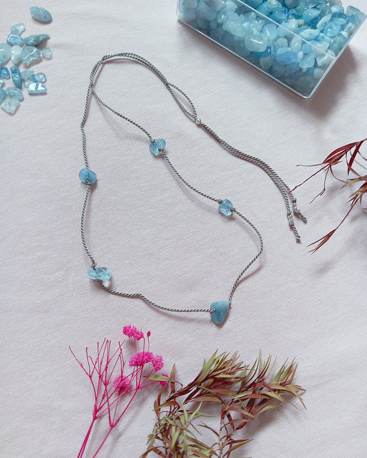 dainty silk necklace with crystals