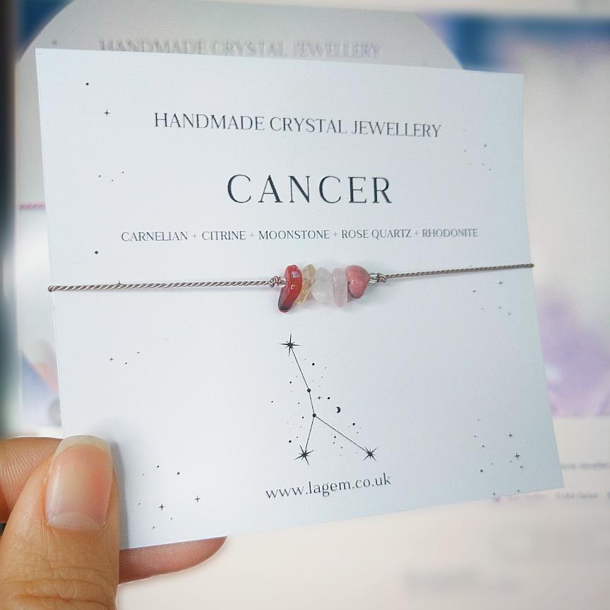 Cancer Crystal Bracelet UK Handmade Jewellery 