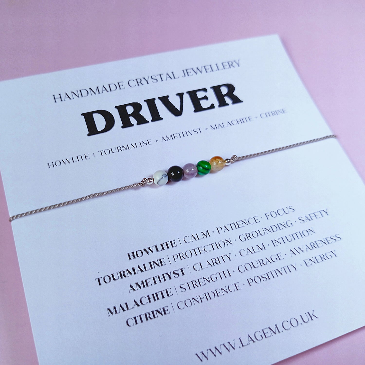 DRIVER CRYSTAL BRACELET GIFT UK