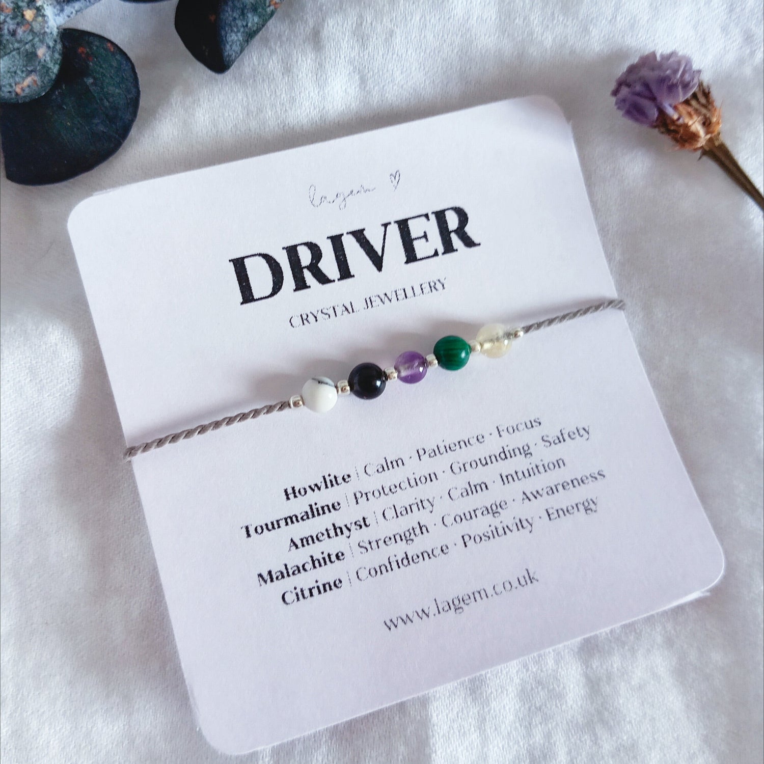 Driver Crystal Bracelet – Focus, Protection & Calm Energy