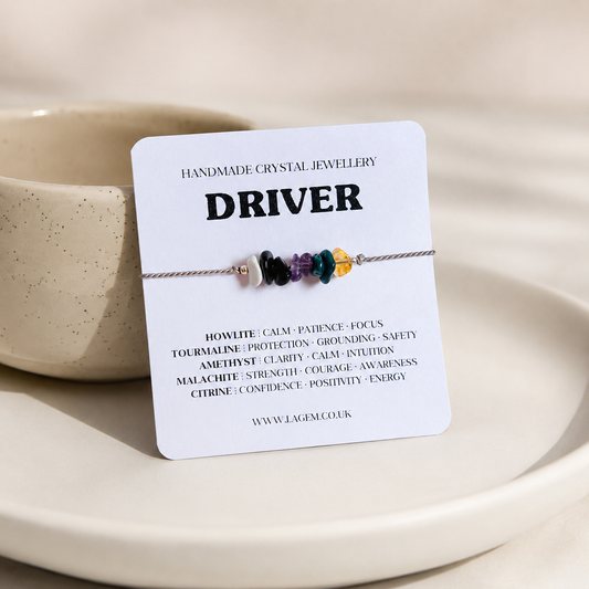 Driver Crystal Bracelet UK – Protection, Focus &amp; Calm Energy for Safe Travel