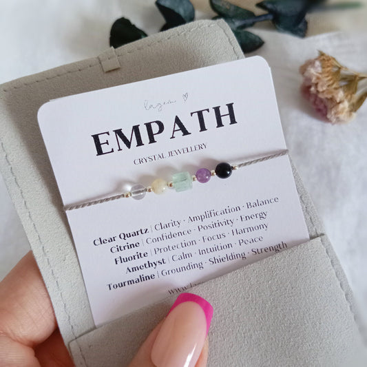 Empath Crystal Bracelet UK – Protection, Balance & Emotional Clarity 4mm beads sterling silver