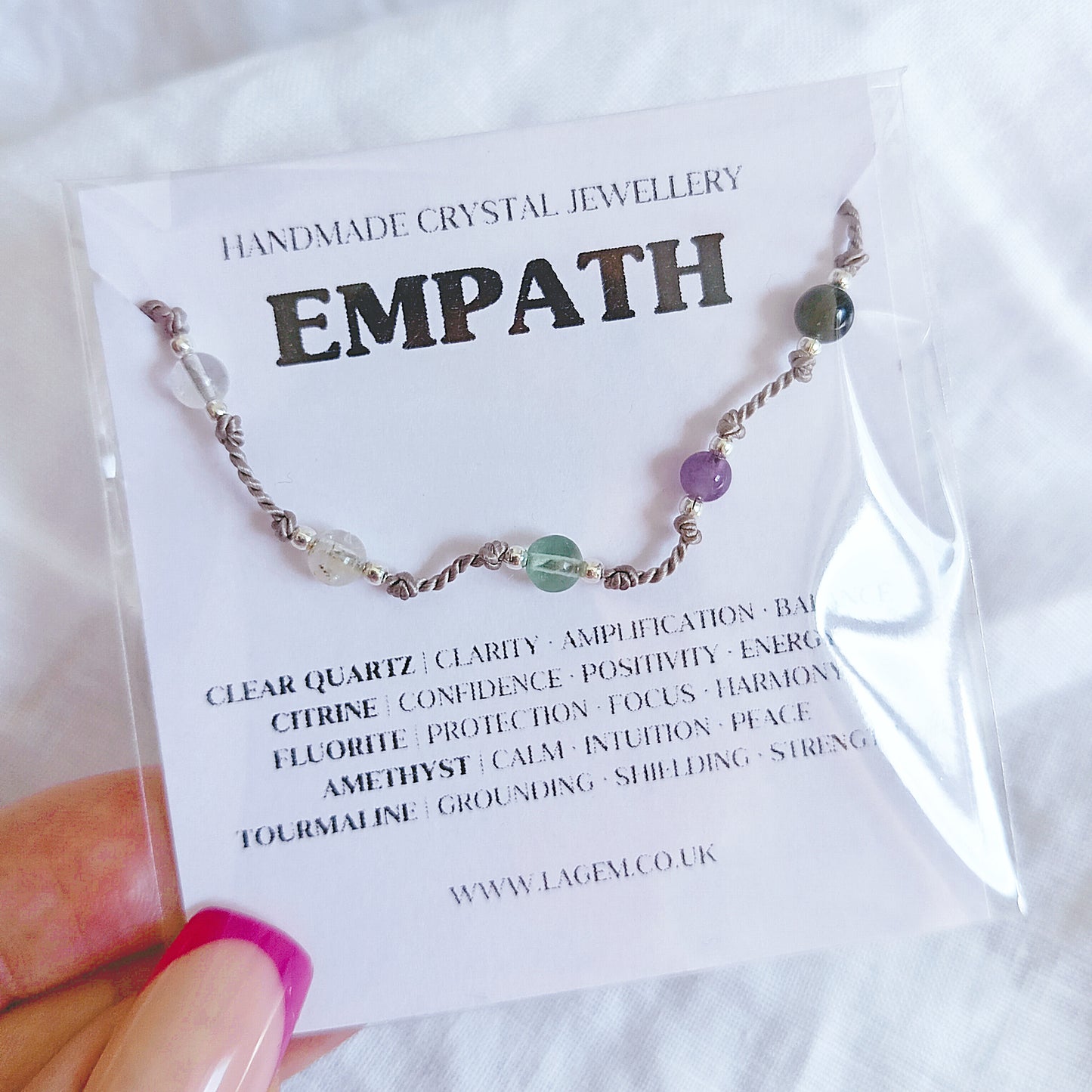 Custom Knotted Bracelet, intention bracelets, minimalist silk cord handmade jewelry Empath gift 