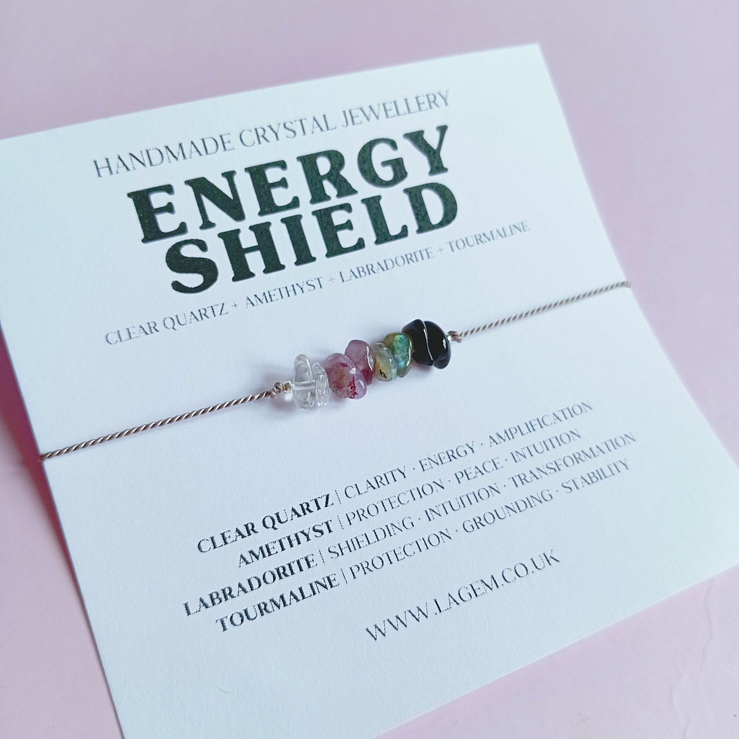 Energy Shield Crystal Bracelet | Protection, Clarity & Spiritual Balance