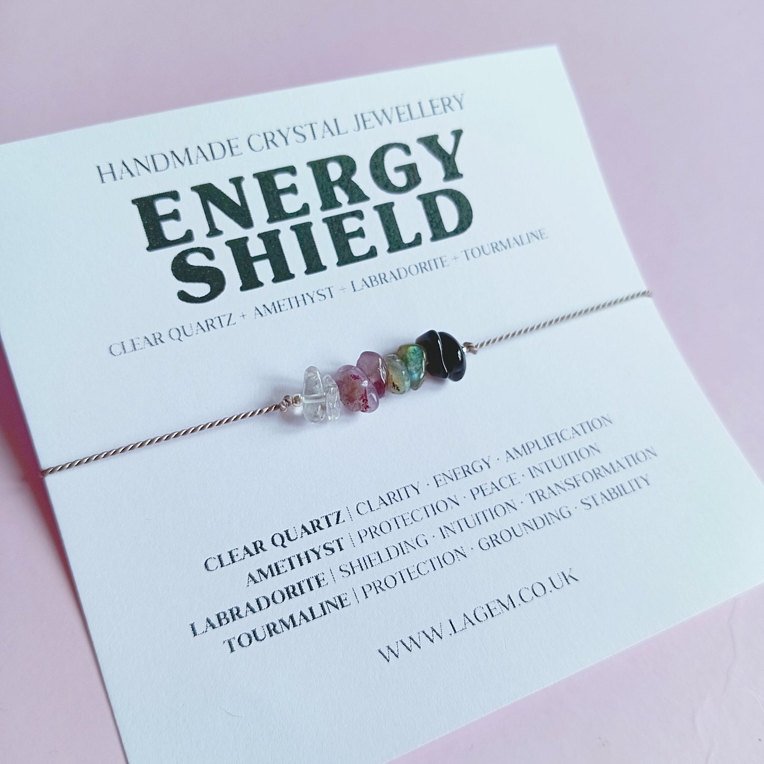 Energy Shield Crystal Bracelet | Protection, Clarity & Spiritual Balance