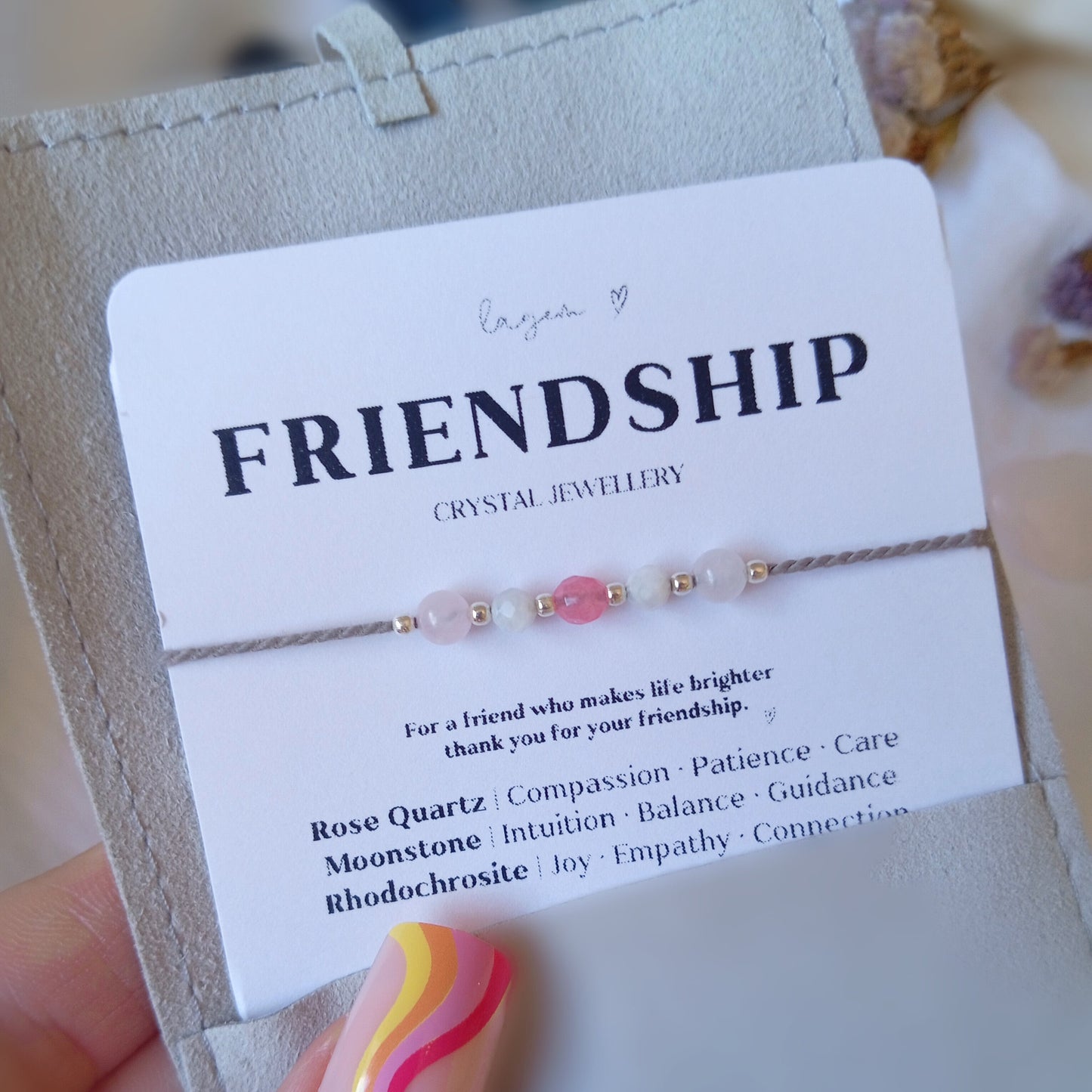 Friendship Crystal Bracelet UK – Meaningful Jewellery Gift, Best Friend Bracelet, Dainty Crystal Gift for Her
