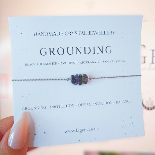 Grounding Crystal Bracelet | Tourmaline Smoky Quartz Bracelet